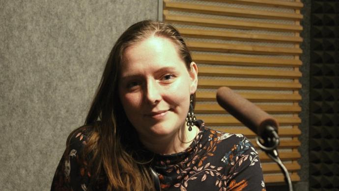Markéta Kočí-Machačíková ve studiu Českého rozhlasu Olomouc (foto: Aleš Spurný)